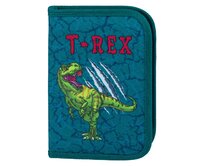 BAAGL Školní penál dvě chlopně T-REX zelená, Textil