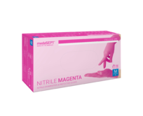 Diagnostické nitrilové rukavice bez pudru magenta a'100, medaSEPT NITRILE PREFER RED ROSE Velikost: XS XS