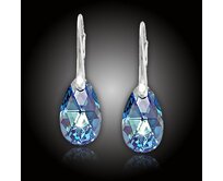 Náušnice Kapka Swarovski® Aquamarine AB, stříbrný závěs