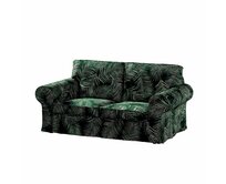 Dekoria Potah na pohovku IKEA Ektorp 2-místná rozkládací  NOVÝ MODEL 2012, stylizované palmové listy na zeleném podkladu, Ektorp 2-m rozkl. od 2012, Velvet, 704-21