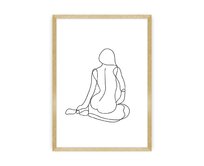 Dekoria Plakát Figure Line I, 50 x 70 cm , Výběr rámečku: Zlatý