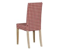 Dekoria Potah na židli IKEA  Harry, krátký, červeno - bílá střední kostka, židle Harry, Quadro, 136-16