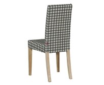 Dekoria Potah na židli IKEA  Harry, krátký, šedo - bílá střední kostka, židle Harry, Quadro, 136-11