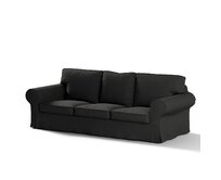 Dekoria Potah na pohovku IKEA  Ektorp 3-místná, rozkládací STARÝ MODEL PIXBO, Shadow Grey - grafitová, pohovka Ektorp 3-místná rozkládací, Cotton Panama, 702-08