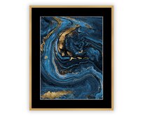 Dekoria Obraz Abstract Blue&Gold I 40 x 50cm, 40 x 50cm