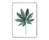 Dekoria Plakát  Leaf Emerald Green, 21 x 30 cm, Ramka: Srebrna