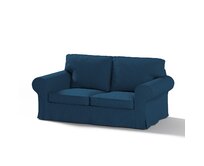 Dekoria Potah na pohovku IKEA Ektorp 2-místná rozkládací  NOVÝ MODEL 2012, Ocean blue mořská modrá, Ektorp 2-m rozkl. od 2012, Cotton Panama, 702-48