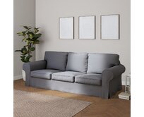 Dekoria Potah na pohovku IKEA  Ektorp 3-místná, nerozkládací, Slade Grey - šedá, pohovka Ektorp 3-místná, nerozkládací, Cotton Panama, 702-46