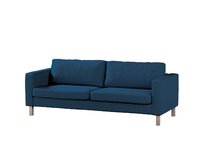 Dekoria Potah na pohovku IKEA  Karlstad 3-místná, nerozkládací, krátký, Ocean blue mořská modrá, pohovka Karlstad 3-místná, Cotton Panama, 702-48