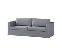 Dekoria Potah na pohovku IKEA  Karlstad 3-místná, nerozkládací, dlouhý, Slade Grey - šedá, pohovka Karlstad 3-místná, Cotton Panama, 702-46