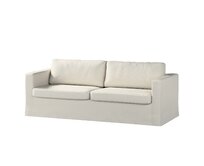 Dekoria Potah na pohovku IKEA  Karlstad 3-místná, nerozkládací, dlouhý, Silver stříbrošedá, pohovka Karlstad 3-místná, Cotton Panama, 702-45