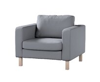 Dekoria Potah na křeslo IKEA Karlstad, krátký, Slade Grey - šedá, potah na křeslo Karlstad krátký, Cotton Panama, 702-46