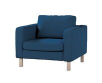 Dekoria Potah na křeslo IKEA Karlstad, krátký, Ocean blue mořská modrá, potah na křeslo Karlstad krátký, Cotton Panama, 702-48