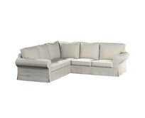 Dekoria Potah na pohovku IKEA  Ektorp rohová, Silver stříbrošedá, pohovka Ektorp rohová, Cotton Panama, 702-45