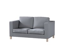 Dekoria Potah na pohovku IKEA  Karlanda 2-místná, krátký, Slade Grey - šedá, pohovka Karlanda 2-místná, Cotton Panama, 702-46