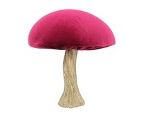 Dekoria Dekorace Velvet Mushroom 17 cm ruby, 16x17 cm