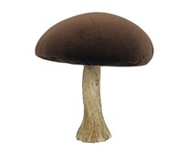 Dekoria Dekoracja Velvet Mushroom 17 cm brown, 16x17 cm