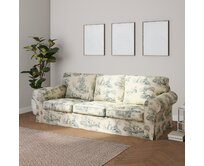 Dekoria Potah na pohovku IKEA Ektorp 3-místná rozkládací, NOVÝ MODEL 2013, pozadí režné, světle modré postavy, Ektorp 3-m rozkládací, od 2013, Avinon, 132-66
