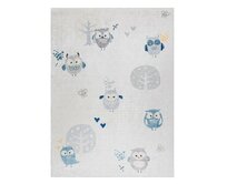 Dywany Łuszczów Dětský kusový koberec Bambino 1161 Owls grey - 80x150 cm Šedá, Střední (80x160 - 164x240), Syntetický (umělý)