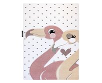 Dywany Łuszczów Dětský kusový koberec Petit Flamingos hearts cream - 180x270 cm Růžová, Velké (190x270 cm a větší), Syntetický (umělý)