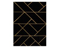 Dywany Łuszczów Kusový koberec Emerald geometric 1012 black and gold - 140x190 cm Černá, Velké (190x270 cm a větší), Syntetický (umělý)