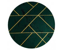 Dywany Łuszczów Kusový koberec Emerald geometric 1012 green and gold kruh - 120x120 (průměr) kruh cm Zelená, Střední (80x160 - 164x240), Syntetický (umělý)