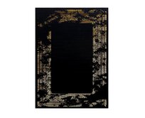 Dywany Łuszczów Kusový koberec Gloss 408C 86 glamour black/gold - 80x150 cm Černá, Velké (190x270 cm a větší), Syntetický (umělý)