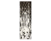 Dywany Łuszczów Běhoun Gloss 409A 82 3D cubes black/gold/grey - 60x200 cm Černá, Velké (190x270 cm a větší), Syntetický (umělý)