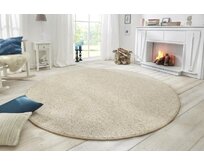 BT Carpet - Hanse Home koberce Kusový koberec Wolly  kruh - 133x133 (průměr) kruh cm Bílá, Malé (80x150 cm a menší), Syntetický (umělý)