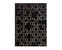 Dywany Łuszczów Kusový koberec Gloss BB407C C72 86 black/gold - 160x220 cm Černá, Velké (190x270 cm a větší), Syntetický (umělý)