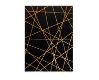 Dywany Łuszczów Kusový koberec Gloss 406C 86 geometric black/gold - 280x370 cm Černá, Velké (190x270 cm a větší), Syntetický (umělý)