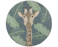 Flair Rugs koberce Kusový koberec Dauntless Eric Giraffe Blue - 160x160 (průměr) kruh cm Modrá, Střední (80x160 - 164x240), Syntetický (umělý)