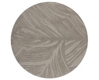 Flair Rugs koberce Kusový koberec Solace Lino Leaf Grey kruh - 160x160 (průměr) kruh cm Šedá, Střední (80x160 - 164x240), Přírodní