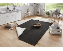 NORTHRUGS - Hanse Home koberce Kusový koberec Twin-Wendeteppiche 103096 schwarz creme - 80x350 cm Černá, Velké (190x270 cm a větší), Syntetický (umělý)