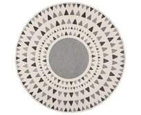 Flair Rugs koberce Kusový koberec Dauntless Shadow Rays Grey - 160x160 (průměr) kruh cm Bílá, Střední (80x160 - 164x240), Syntetický (umělý)