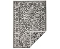 NORTHRUGS - Hanse Home koberce Kusový koberec Twin-Wendeteppiche 103113 schwarz creme – na ven i na doma - 200x290 cm Černobílá, Velké (190x270 cm a větší), Syntetický (umělý)