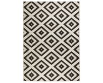 NORTHRUGS - Hanse Home koberce Kusový koberec Twin-Wendeteppiche 103129 schwarz creme – na ven i na doma - 240x340 cm Černobílá, Velké (190x270 cm a větší), Syntetický (umělý)