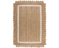 Flair Rugs koberce Kusový koberec Grace Jute Natural/White - 120x170 cm Béžová, Střední (80x160 - 164x240), Přírodní