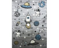 Berfin Dywany Dětský koberec Smart Kids 22924 Grey - 120x180 cm Šedá, Střední (80x160 - 164x240), Syntetický (umělý)