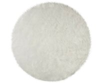 Flair Rugs koberce Kusový koberec Faux Fur Sheepskin Ivory kruh - 120x120 (průměr) kruh cm Bílá, Malé (80x150 cm a menší), Syntetický (umělý)