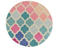 Flair Rugs koberce Ručně všívaný kusový koberec Illusion Rosella Pink/Blue kruh - 160x160 (průměr) kruh cm Vícebarevná, Střední (80x160 - 164x240), Přírodní