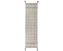 Flair Rugs koberce Běhoun Leela Ivory/Teal - 60x200 cm Modrá, Střední (80x160 - 164x240), Syntetický (umělý)