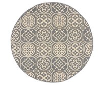 Flair Rugs koberce Kusový koberec Florence Alfresco Tile Grey kruh - 160x160 (průměr) kruh cm Šedá, Střední (80x160 - 164x240), Syntetický (umělý)