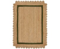 Flair Rugs koberce Kusový koberec Grace Jute Natural/Green - 160x230 cm Béžová, Střední (80x160 - 164x240), Přírodní