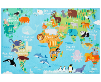 Obsession koberce AKCE:POŠKOZENO-Dětský kusový koberec Torino kids 233 WORLD MAP - 80x120 cm Vícebarevná, Malé (80x150 cm a menší), Syntetický (umělý)