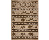 Flair Rugs koberce Kusový koberec Printed Jute Luis Natural/Black - 200x290 cm Béžová, Velké (190x270 cm a větší), Přírodní