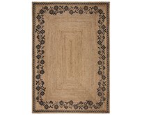 Flair Rugs koberce Kusový koberec Printed Jute Maisie Natural/Black - 80x150 cm Béžová, Velké (190x270 cm a větší), Přírodní