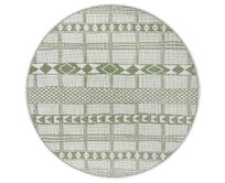 Hanse Home Collection koberce Kusový koberec Flatweave  Green/Cream kruh – na ven i na doma - 120x120 (průměr) kruh cm Zelená, Malé (80x150 cm a menší), Syntetický (umělý)