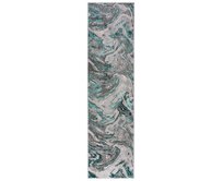 Flair Rugs koberce Běhoun Eris Marbled Emerald - 60x230 cm Modrá, Velké (190x270 cm a větší), Syntetický (umělý)