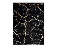 Dywany Łuszczów AKCE: 120x170 cm Kusový koberec Gloss 410A 86 3D mramor black/gold - 120x170 cm Černá, Střední (80x160 - 164x240), Syntetický (umělý)